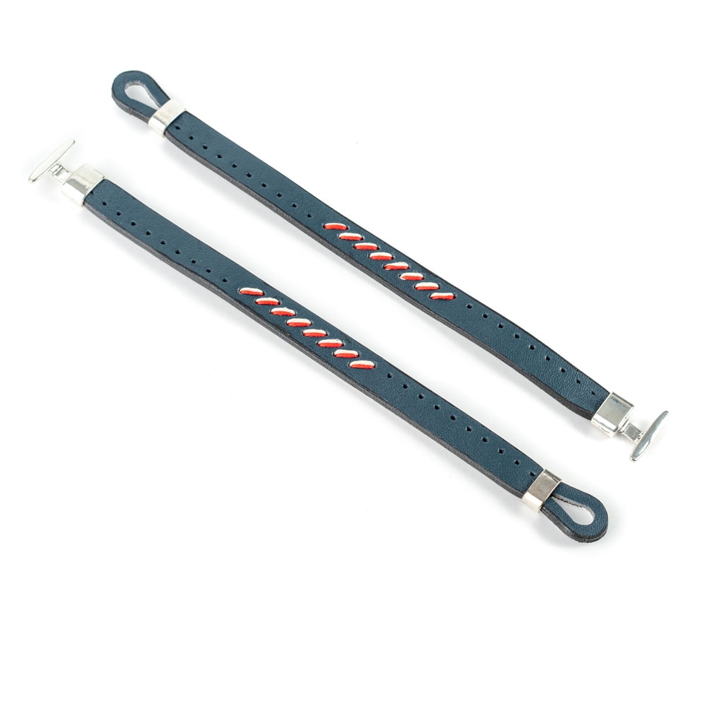 Pulsera Piel Cosida Bicolor