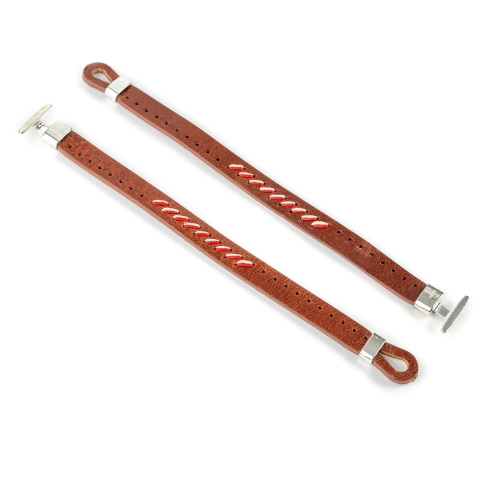 Pulsera Piel Cosida Bicolor