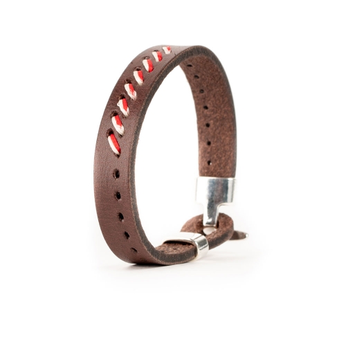 Pulsera Piel Cosida Bicolor