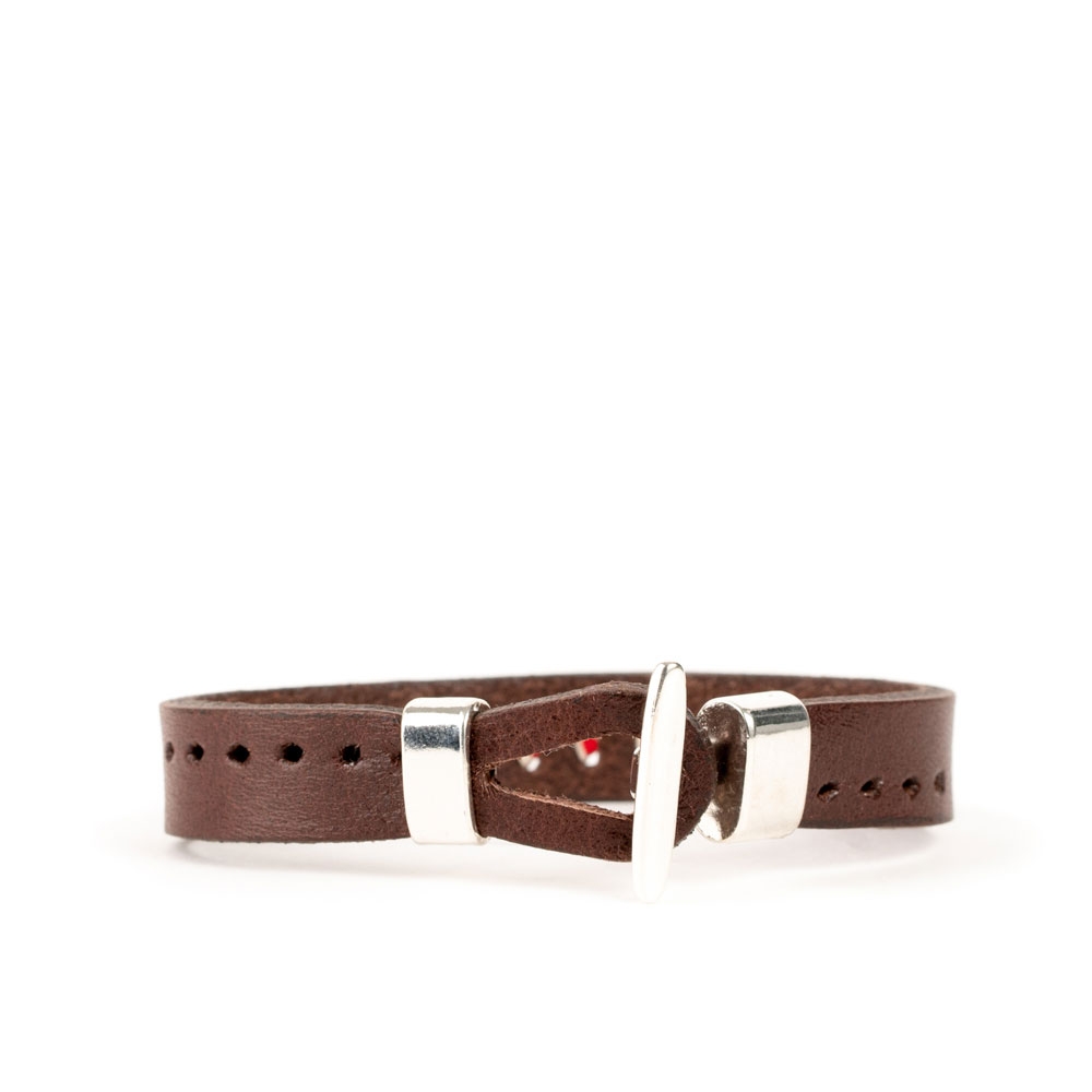 Pulsera Piel Cosida Bicolor