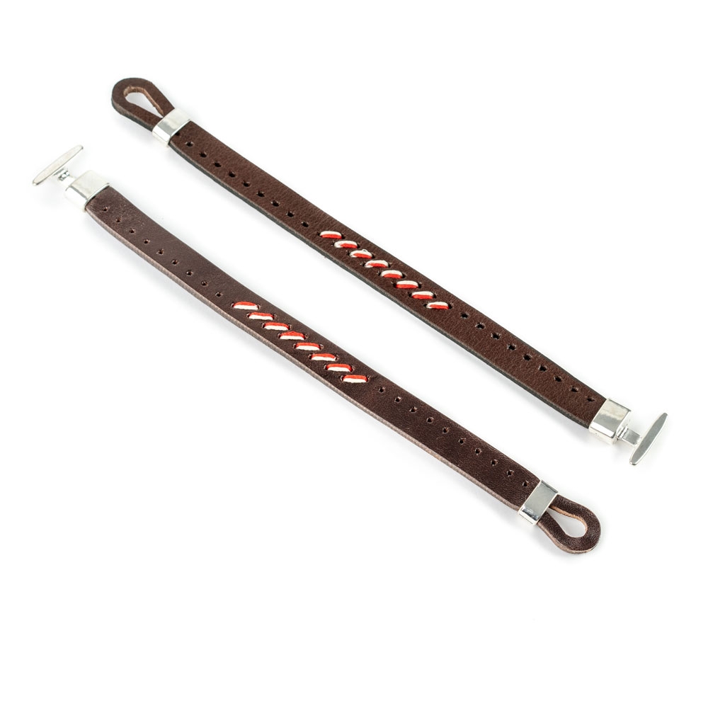 Pulsera Piel Cosida Bicolor