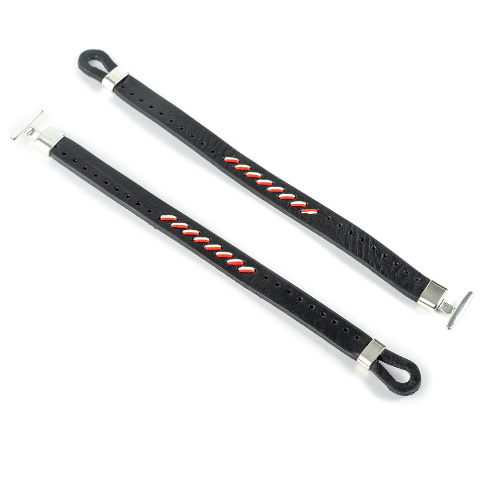 Pulsera Piel Cosida Bicolor