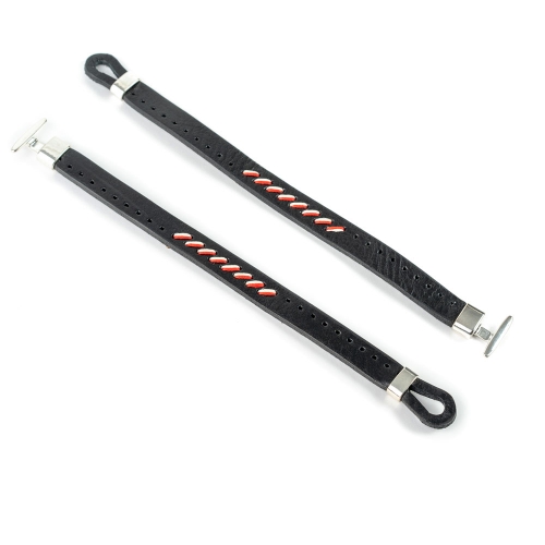 Pulsera Piel Cosida Bicolor