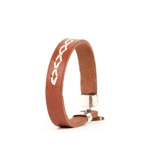 Pulsera Piel Cosida Rombos