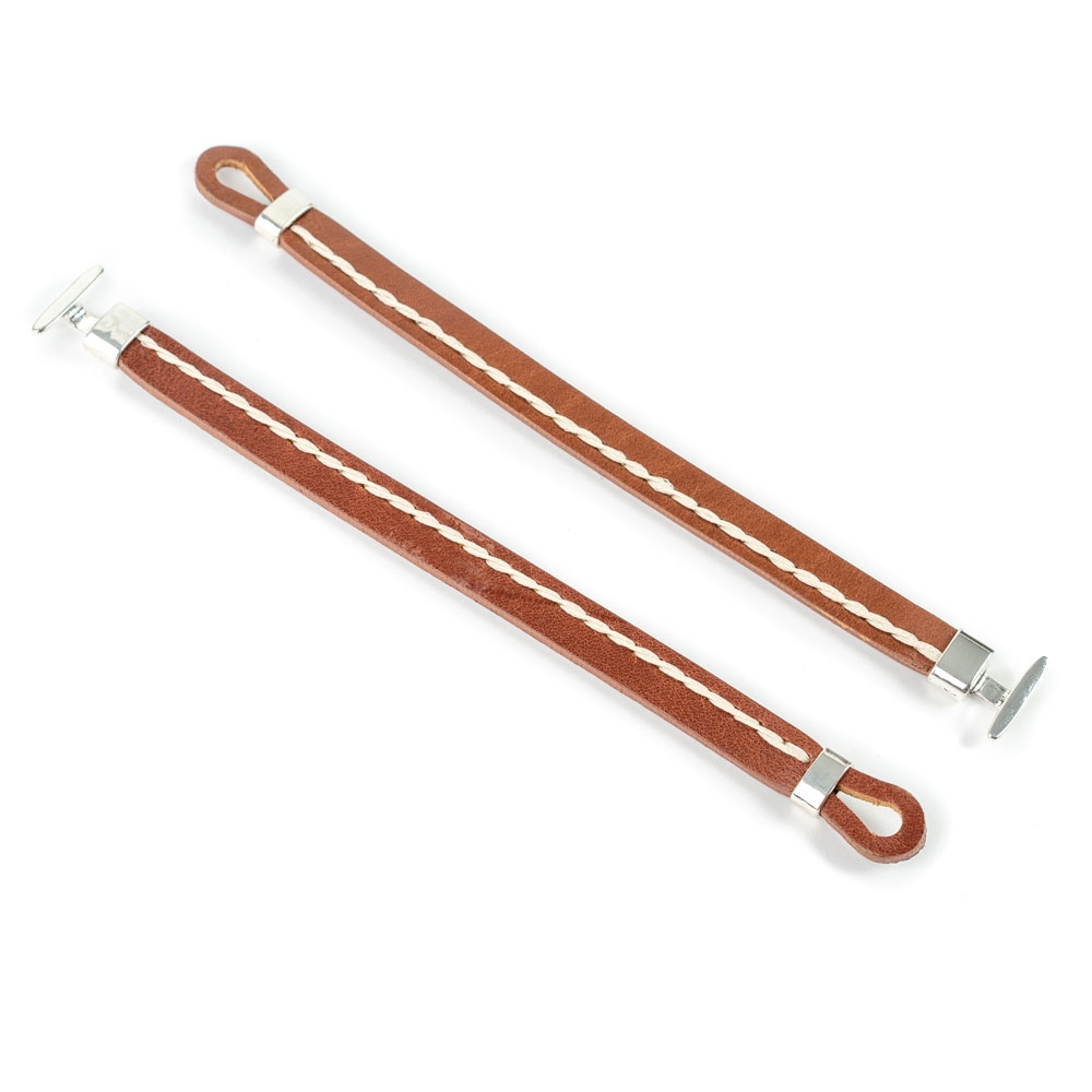 Pulsera Piel Cosida Cadena