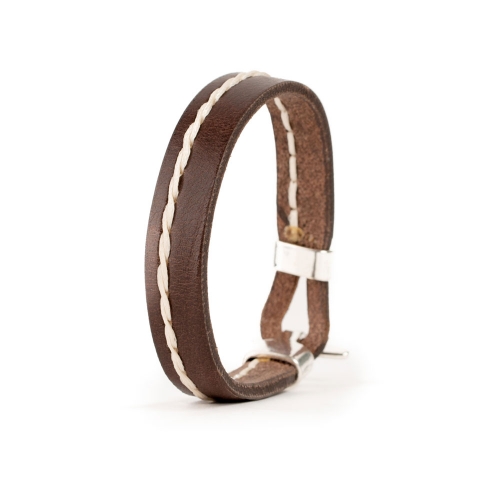 Pulsera Piel Cosida Cadena