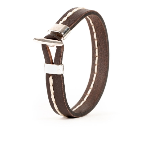 Pulsera Piel Cosida Cadena