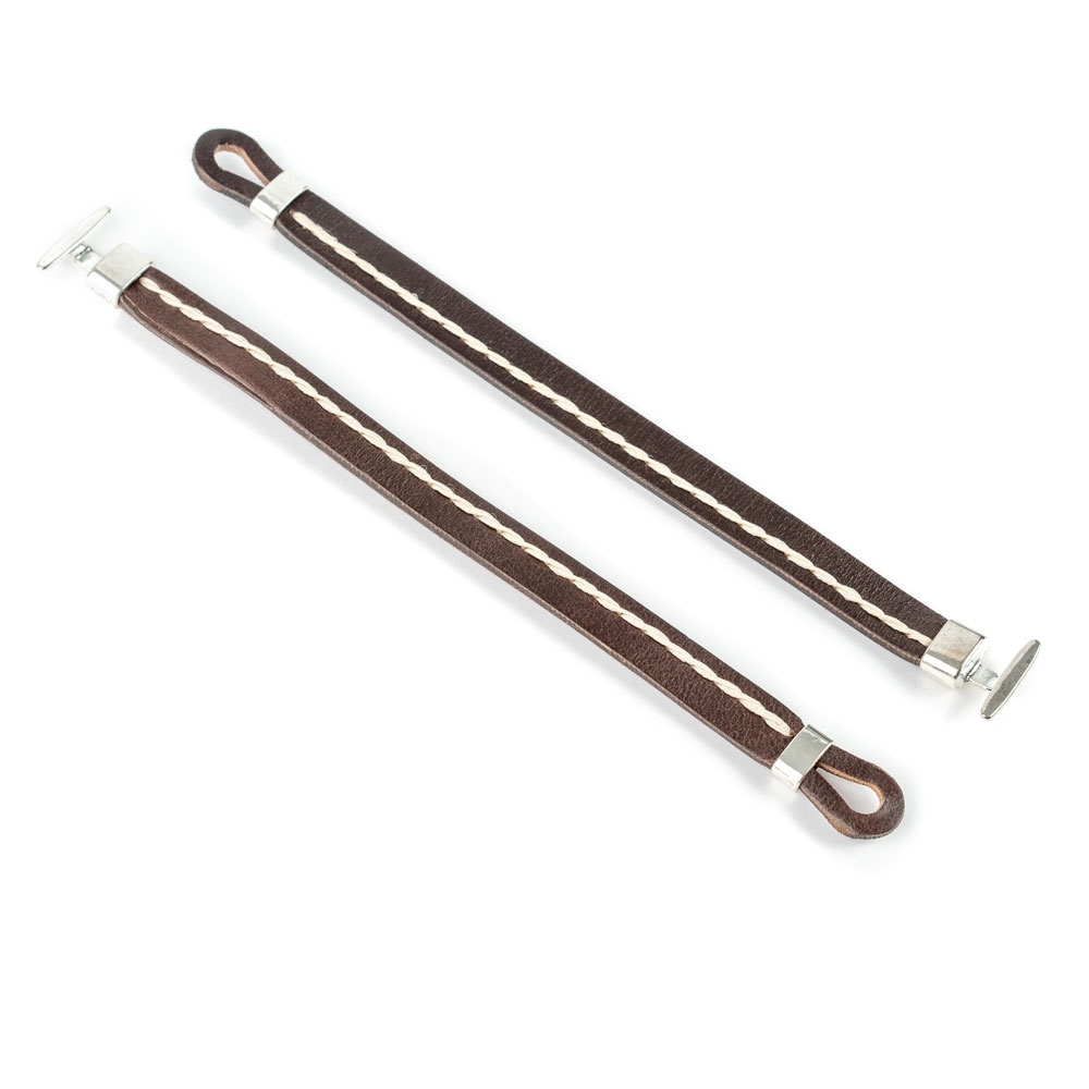 Pulsera Piel Cosida Cadena