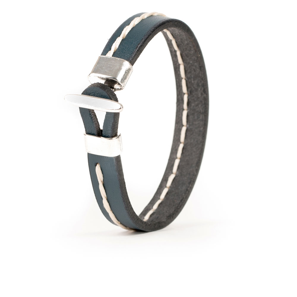 Pulsera Piel Cosida Cadena