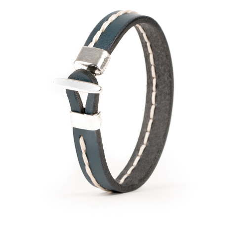 Pulsera Piel Cosida Cadena