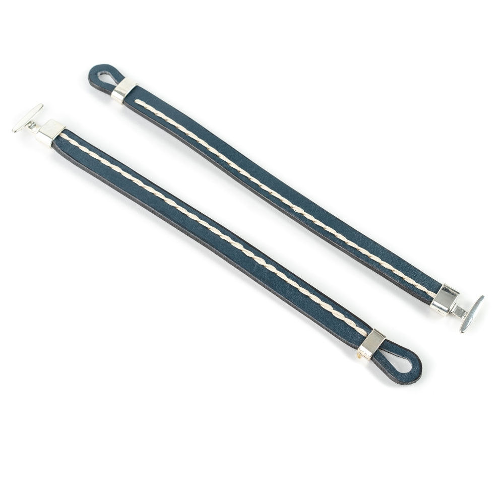 Pulsera Piel Cosida Cadena