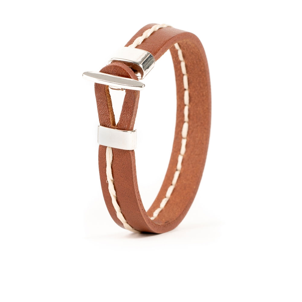 Pulsera Piel Cosida Cadena